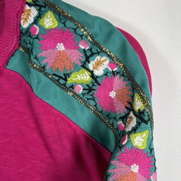 We The Free Wallflower Pullover Sweater Pink Size XS NWT Boho Embroidered Color - Picture 5 of 7